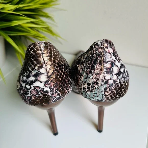 Zara | Embossed Leather Snake Bronze/Blue Pattern - Picture 14 of 16